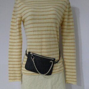 Michael Kors MK Signature Logo Belt Bag Pouch Wristlet Fanny Pack Leather Clutch